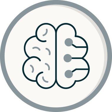 Yapay Zeka web simgesi, vektör illüstrasyonu