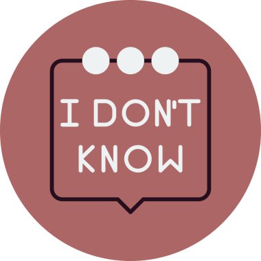 Konuşma balonu ikonu vektör illüstrasyonunu bilmiyorum 