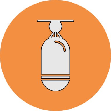 Boks Torbası simgesi, vektör illüstrasyonu