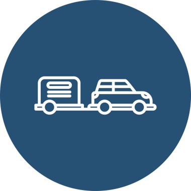 Vektör araba simgesi, temiz ve basit illüstrasyon.