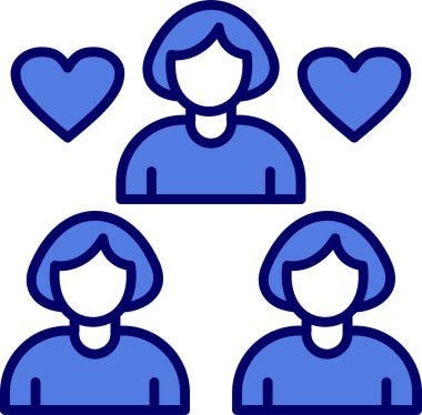 kadın topluluk web simgesi, basit vektör illüstrasyonu