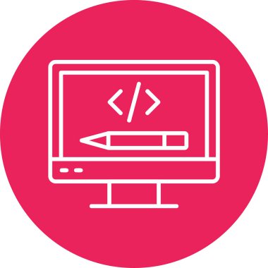 Kodlama ve Geliştirme konsepti simgesi, vektör illüstrasyonu basit tasarım