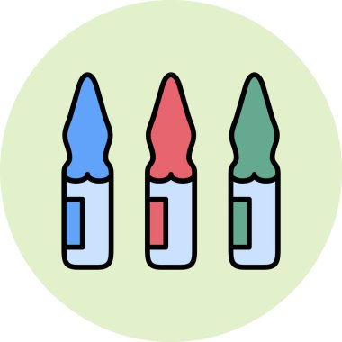 Ampuller web simgesi, basit vektör illüstrasyonu