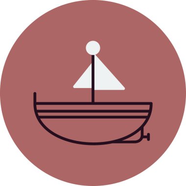 tekne gemisi deniz ikonu vektör çizimi