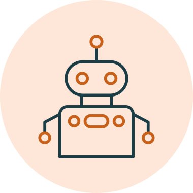 Video oyunu için robot karakter, basit vektör tasarımı