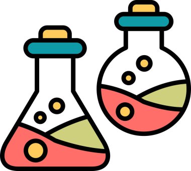 Kimya web simgesi, vektör illüstrasyonu