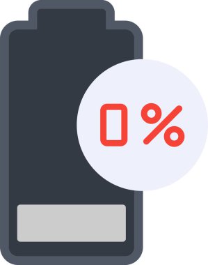 Pil Yüzdesi simgesi, vektör illüstrasyonu