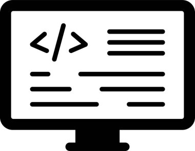 Kodlama. Web simgesi basit illüstrasyon