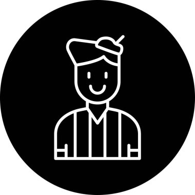 Sanatçı. Web simgesi basit illüstrasyon