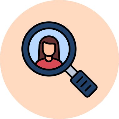 Büyüteçle araştırma konseptinin basit doğrusal çizimi