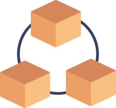 Bloklar simgesi, vektör illüstrasyonu