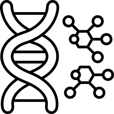 DNA simgesi. Web için DNA vektör simgelerinin basit çizimi 