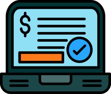 Çevrimiçi iş ve finans simgesinin vektör illüstrasyonu