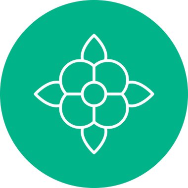 Çiçek süsleme simgesi ana hatlar biçiminde 