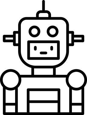 Robot karakter video oyunu, basit vektör tasarımı için kullanılabilir