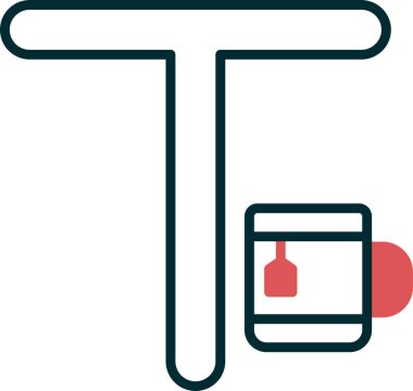 Büyük harf T web simgesi vektör çizimi