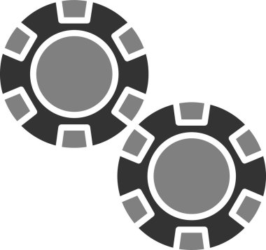 Kumarhane çipleri ikon vektör çizimi 