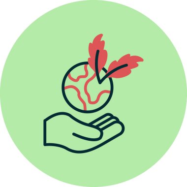 Sürdürülebilir ağ simgesi vektör illüstrasyonu