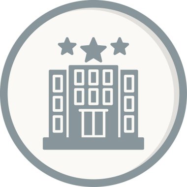 Otel binası simgesi, vektör illüstrasyonu