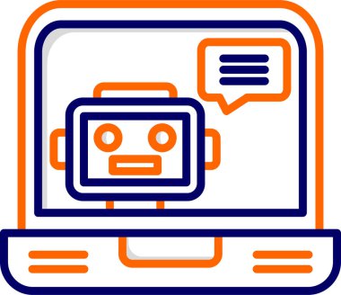 Chatbot, robot simgesi, vektör illüstrasyonu