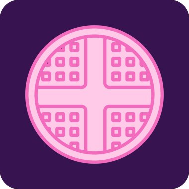 Waffle web simgesi, basit vektör illüstrasyonu 