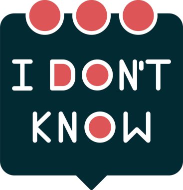 Konuşma balonu ikonu vektör illüstrasyonunu bilmiyorum 