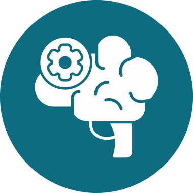 beyin ikonu vektör çizimi tasarımı