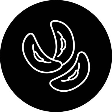 Böbrek fasulyesi simgesi, vektör illüstrasyonu 