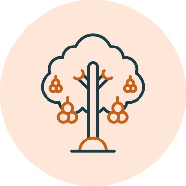 Rowan ağaç simgesi, vektör çizimi 