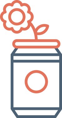 Kutu simgesindeki çiçek, vektör illüstrasyonu