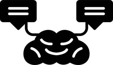 Doğal Dil İşlemi. Web simgesi basit illüstrasyon