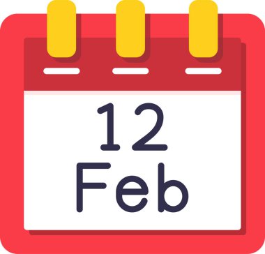 Şubat takvim simgesi tasarımı, web illüstrasyonu