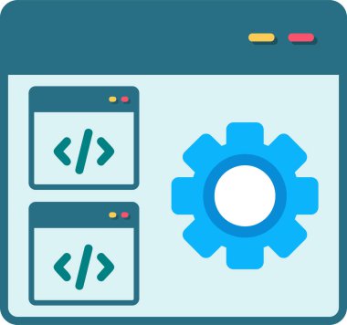 Web simgesi kodlama, illüstrasyon vektör 