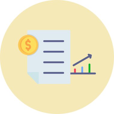 Ekonomi raporunun vektör illüstrasyonu simgesi 