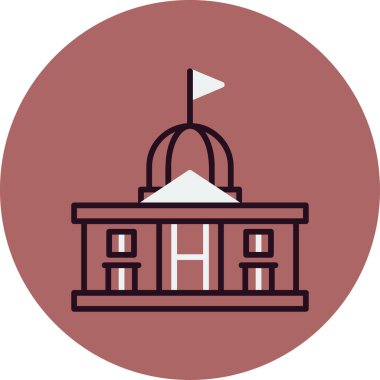 Hükümet binası simgesinin vektör illüstrasyonu