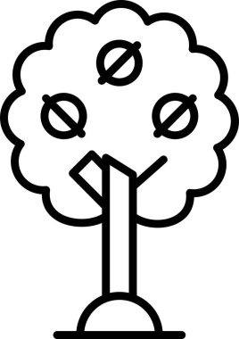 Ceviz ağacı ekolojisi ana hatlı ortamda simge