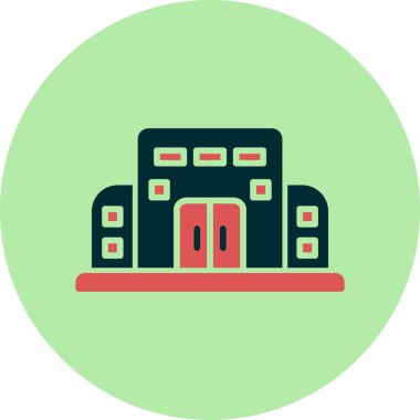 Alışveriş merkezi simgesinin temel doğrusal resmi 