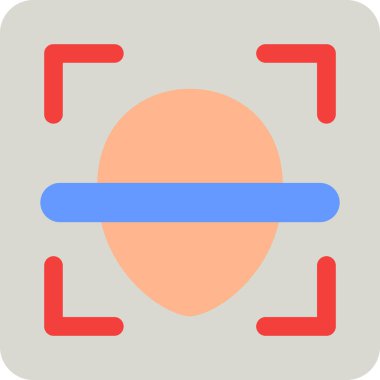 Yüz Kimliği Web simgesi vektör çizimi