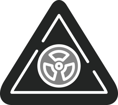 radyoaktif işareti simge vektör çizim 