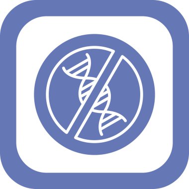 Gmo ikonu olmayan, çapraz DNA sembolü. Web simgesi basit illüstrasyon 