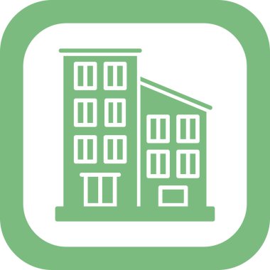 Daire binası simgesi, vektör illüstrasyonu basit tasarım