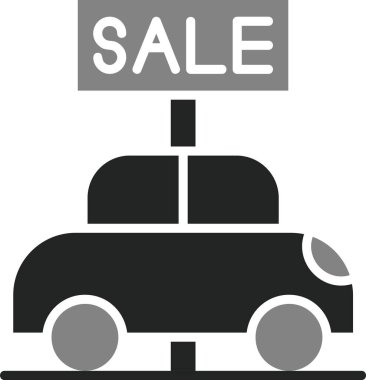 Vektör araba simgesi, temiz ve basit illüstrasyon.