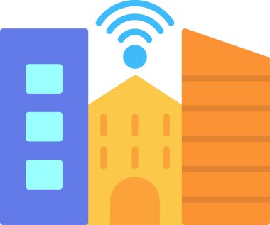 akıllı şehir simgesi, vektör illüstrasyonu  