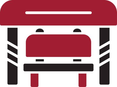 Otobüs durağı. Web simgesi basit illüstrasyon