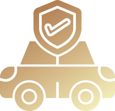 Araba sigortası simgesi, vektör illüstrasyonu basit tasarım