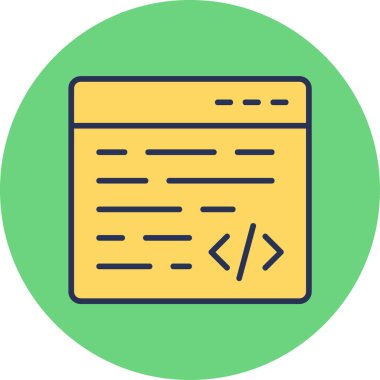 bilgisayar kodlama simgesi, vektör illüstrasyonu