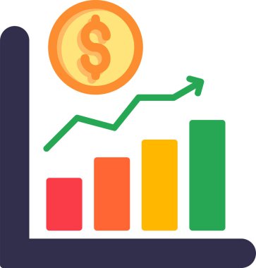 işletme büyüme grafiği vektör simgesi