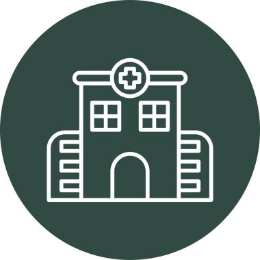 Hastane binası simgesi, vektör illüstrasyonu basit tasarım
