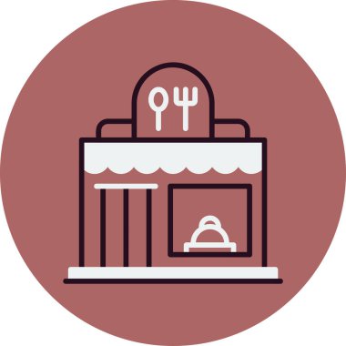 Restoran dairesi simgesi, vektör çizimi 