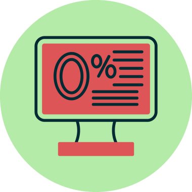 Pil Yüzdesi simgesi, vektör illüstrasyonu